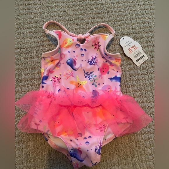 NWT 2T one piece swim suit upf 50+ with tutu - Picture 1 of 6